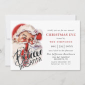 レトロサンタクロースホリデークリスマスイブ 招待状 (正面)
