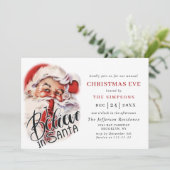 レトロサンタクロースホリデークリスマスイブ 招待状 (スタンド正面)