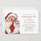 レトロサンタクロースホリデークリスマスイブ 招待状 (正面)