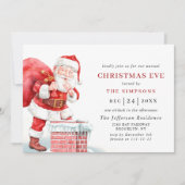 レトロサンタクロースホリデークリスマスイブ 招待状 (正面)