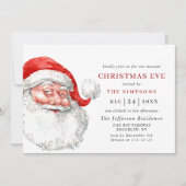 レトロサンタクロースホリデークリスマスイブ 招待状 (正面)