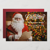 レトロサンタクロースメリークリスマスホリデーカスタム シーズンカード (正面/裏面)