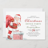 レトロサンタクロース企業のクリスマスパーティー 招待状 (正面)