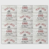 レトロサンタクロース素朴クパーソナライズされた ラッピングペーパー (フラット)