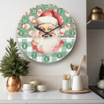 レトロサンタクロース緑と白の格子模様クリスマス ラージ壁時計<br><div class="desc">祝フェスティバルの季節はレトロのサンタクロース緑と白の格子模様のクリスマスの大きな時計！緑魅力的と白の格子模様に囲まれた懐かしいサンタクローススタイリッシュデザインを備え、ヴィンテージの魅力を融合した時計でモダンあしゃれているる。リビングルーム、キッチン、玄関にフェスティバルtouchを追加するのに最適な、この時計は装飾と機能性の両方である。素材で作高品質り、正確なタイムキーピングと耐久性を保証する。この楽しいクリスマス時計で休日の精神を家お洒落に持って来なさい。</div>