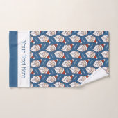 レトロサンタクロース赤白と青のクリスマス バスタオルセット (ハンドタオル)