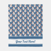 レトロサンタクロース赤白と青のクリスマス フリースブランケット (正面)