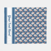 レトロサンタクロース赤白と青のクリスマス フリースブランケット (正面(横))