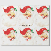 レトロサンタクロース、スイートクリスマス ラッピングペーパー (フラット)