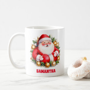 レトロサンタクロースChristmas Kidsホットチョコレートマグ コーヒーマグカップ