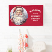 レトロサンタクロースinレッドハットのクリスマスパーティー 横断幕 (インサイチュ)