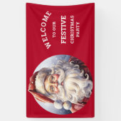 レトロサンタクロースinレッドハットのクリスマスパーティー 横断幕 (縦)