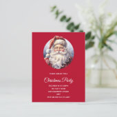 レトロサンタクロースinレッドハットクリスマス インビテーションポストカード (スタンド正面)
