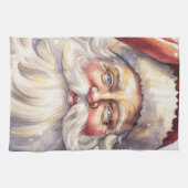 レトロサンタクロースinレッドハットクリスマス キッチンタオル (横)