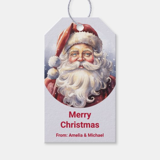 レトロサンタクロースinレッドハットクリスマス ギフトタグ (正面)