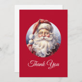 レトロサンタクロースinレッドハットクリスマス サンキューカード (正面/裏面)