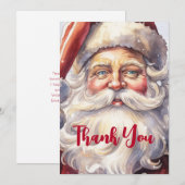 レトロサンタクロースinレッドハットクリスマス サンキューカード (正面/裏面)