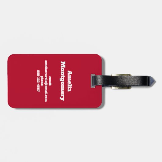 レトロサンタクロースinレッドハットクリスマス ラゲッジタグ (裏面横)