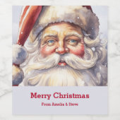 レトロサンタクロースinレッドハットクリスマス ワインラベル (シングルラベル)