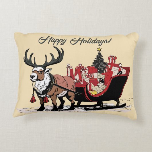 レトロサンタズスレイアクセント枕 アクセントクッション (裏面)