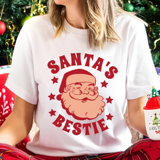 レトロサンタズベスティー女子モダンクリスマス Tシャツ