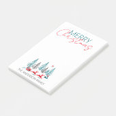 レトロサンタトナカイ冬の森のクリスマスの名前 ポストイット (アングル)