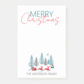 レトロサンタトナカイ冬の森のクリスマスの名前 ポストイット (正面)