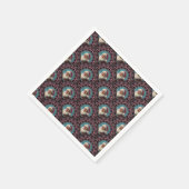 レトロサンタピンクマスマンダラアールデコホタテ スタンダードカクテルナプキン (角)