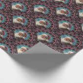 レトロサンタピンクマスマンダラアールデコホタテ ラッピングペーパー (角)