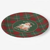 レトロサンタファミリークリスマスファミリーネーム ペーパープレート (アングル)