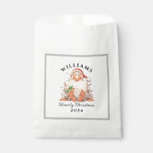 レトロサンタファミリークリスマス(名前と年) フェイバーバッグ (正面)