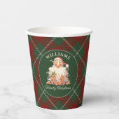 レトロサンタファミリークリスマス（名前と年） 紙コップ (正面)