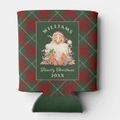 レトロサンタファミリークリスマス(名前と年) 缶クーラー (裏面)