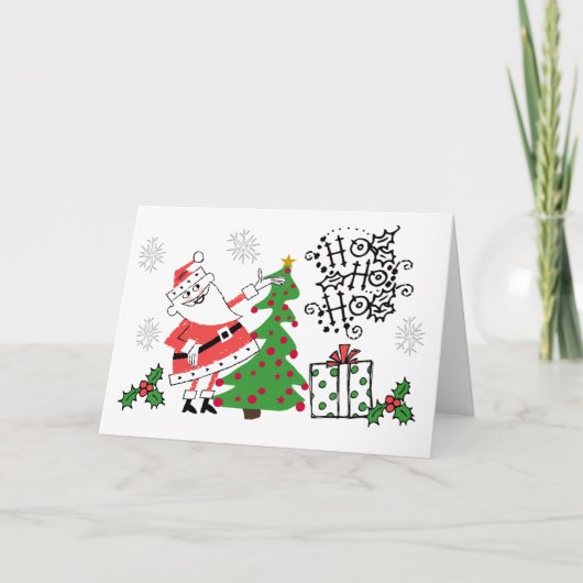レトロサンタホホホホホホクリスマスグリーティングカード シーズンカード (正面)