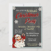 レトロサンタホリデークリスマスパーティの招待状 招待状 (正面)