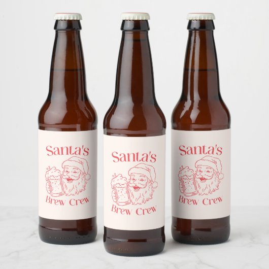 レトロサンタホリデー ビールラベル (ボトル)