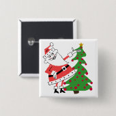 レトロサンタホリデーTシャツとギフト 缶バッジ (正面&裏面)