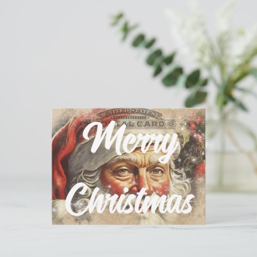 レトロサンタメリークリスマス ポストカード (スタンド正面)