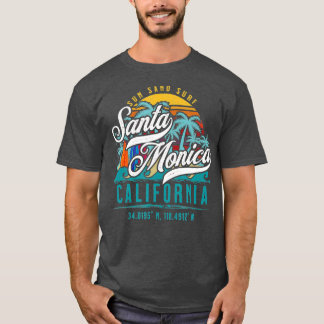 レトロサンタモニカカリフォルニアサンサンドサーフビーチ Tシャツ