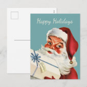 レトロサンタヴィンテージクラシッククリスマス シーズンポストカード (正面/裏面)