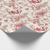 レトロサンタヴィンテージレッドクリスマスツリートイレラップ ラッピングペーパー (角)