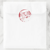 レトロサンタ信じギフトラベル ラウンドシール (バッグ)