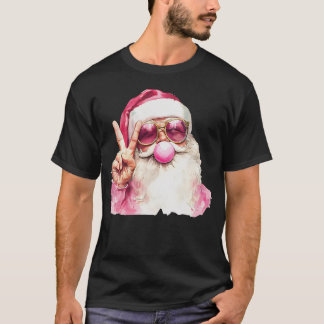 レトロサンタ吹クリスマスのバブルTシャツ Tシャツ