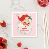 レトロサンタ誕生日 スタンダードカクテルナプキン (インサイチュ)