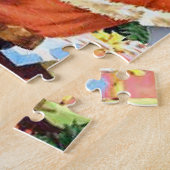 レトロサンタ、クッキーとミルク、踊りプードル ジグソーパズル (側面)