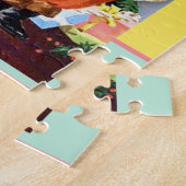 レトロサンタ、クッキーとミルク、踊りプードル ジグソーパズル (側面)