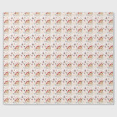 レトロサンタ・ホワイトとレッド・オールクリスマス ラッピングペーパー (フラット)