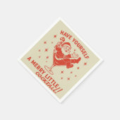レトロサンタ メリーリトルカクテル クリスマスナプキン スタンダードカクテルナプキン (角)
