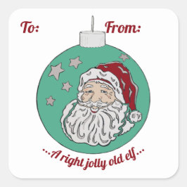 レトロサンタ（緑） スクエアシール