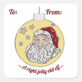 レトロサンタ（黄色） スクエアシール